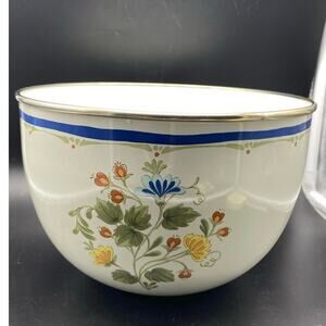 Kobe kitchen VTG Kobe Kitchen Enamel Ware Bowl Floral‎ Made in Japan 1970s